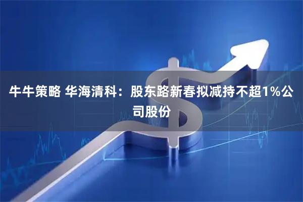 牛牛策略 华海清科：股东路新春拟减持不超1%公司股份